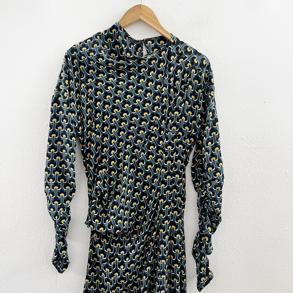 MARNI 100% Silk Geometric Print Midi Dress Size IT=40/ US=4 - Picture 7 of 12